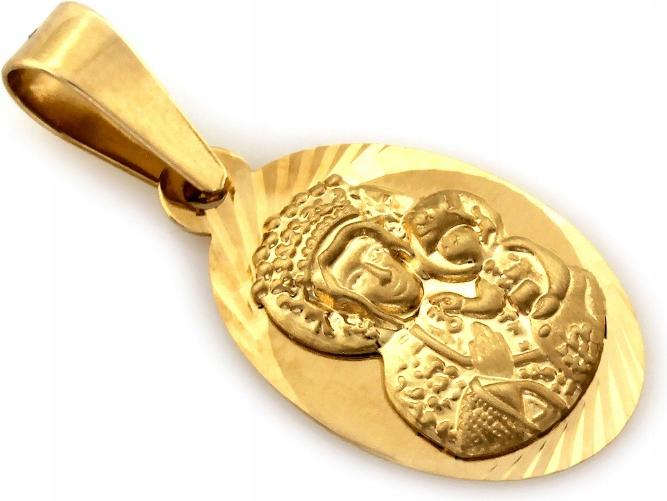 Zlatý medailon 585 oválný je ideální na svaté přijímání 0,73 g jako dárek ke křtu