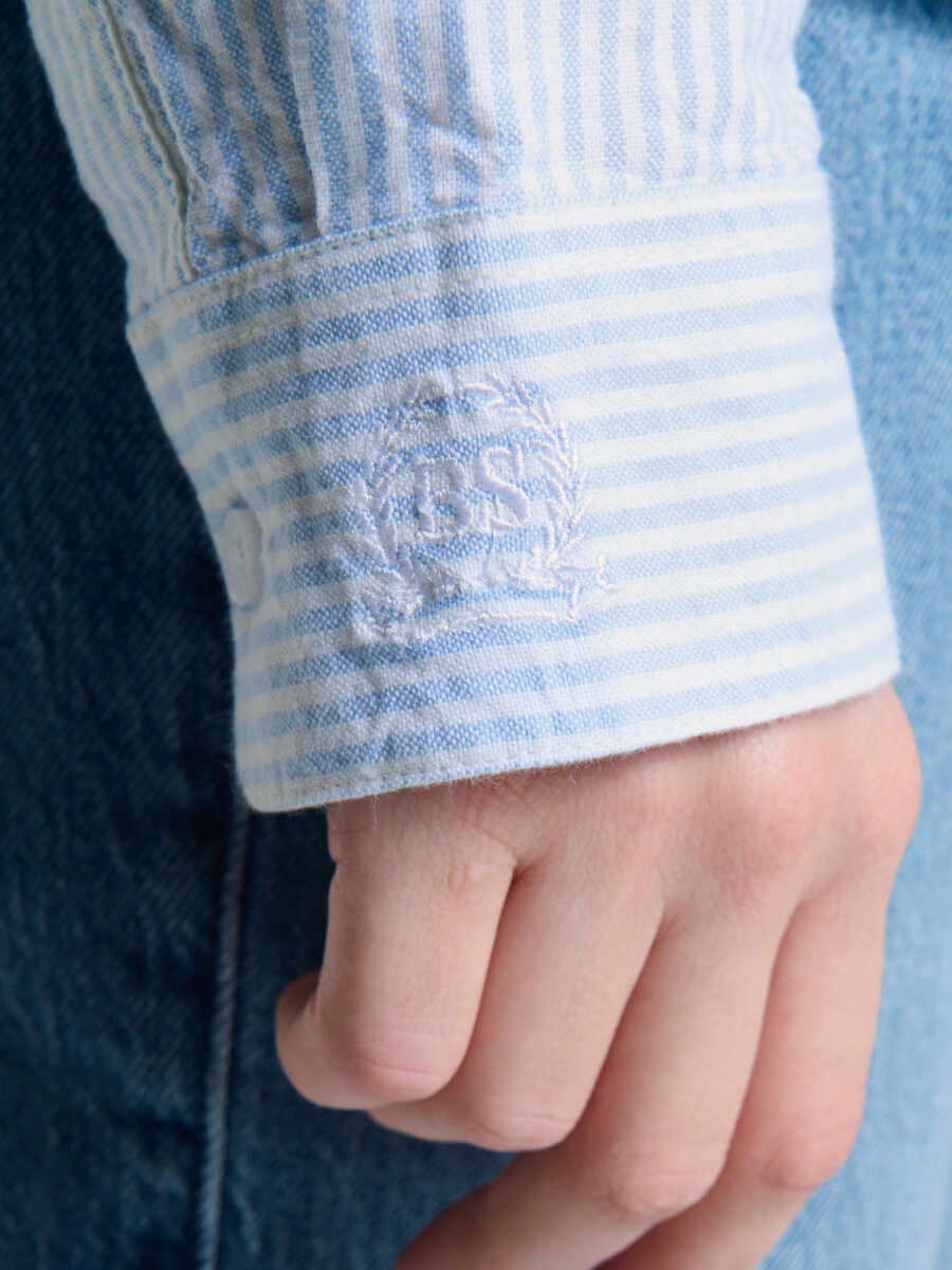 BIG STAR KOSZULA DAMSKA W PRĄŻEK JASNONIEBIESKA YOLANDA 400 S Wzór dominujący paski