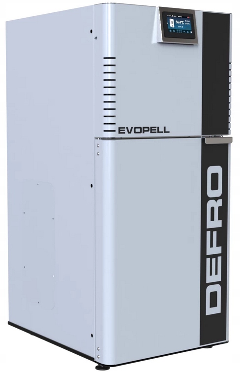 Kocioł pelletowy Evopell 12 kW w kolorze szarym