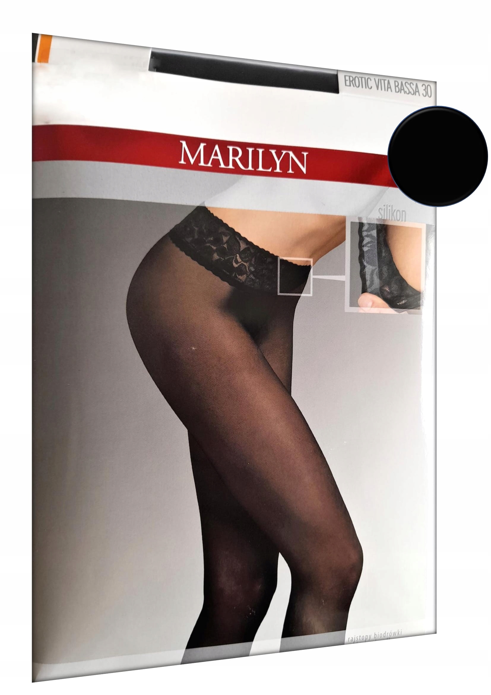 

Rajstopy Marilyn Erotic Vita Bassa 30DEN Nero 3/M