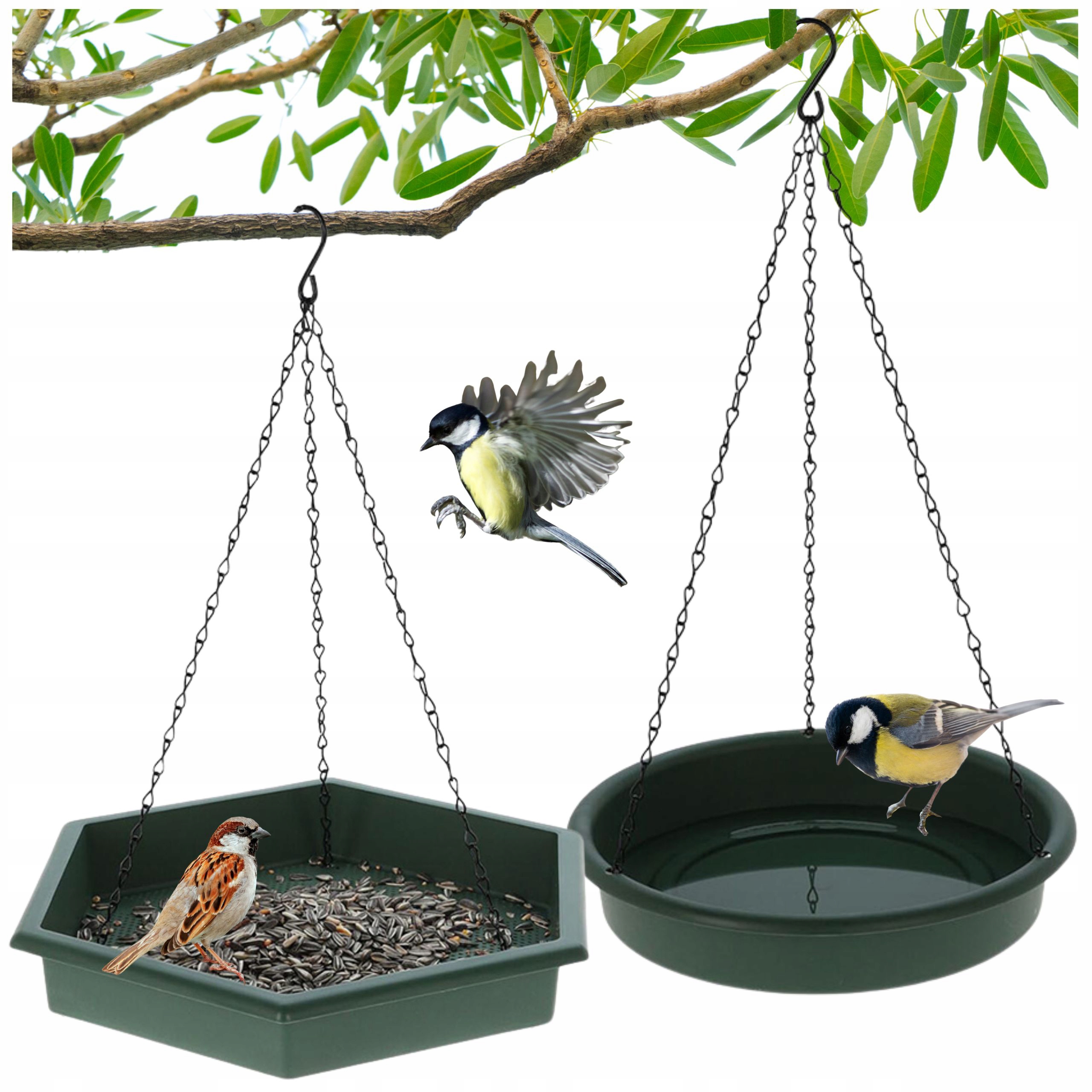 Krmítko pro ptáky s napáječkou 2 ks.