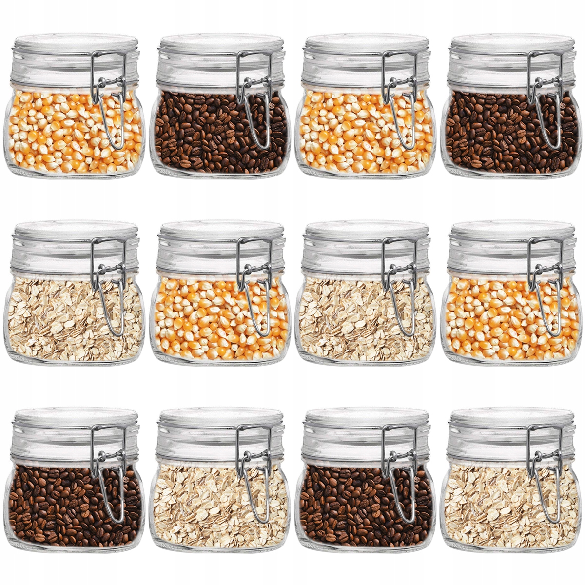 Sklenená Nádoba na potraviny Sypké tekuté 500ml 0,5L 12ks