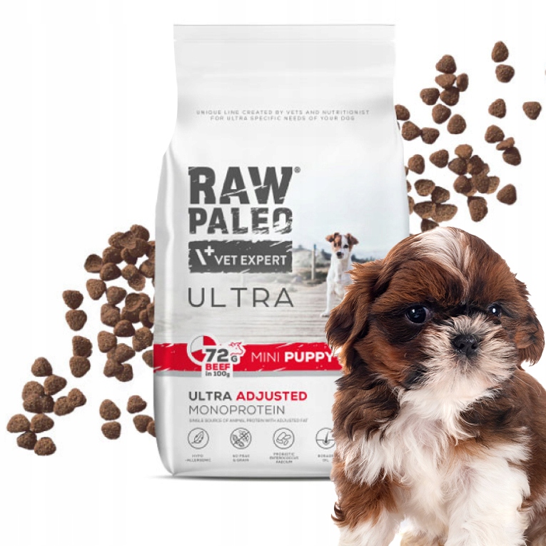 Raw Paleo Ultra Beef Puppy Mini 2kg -sucha karma dla szczeniąt ras małych