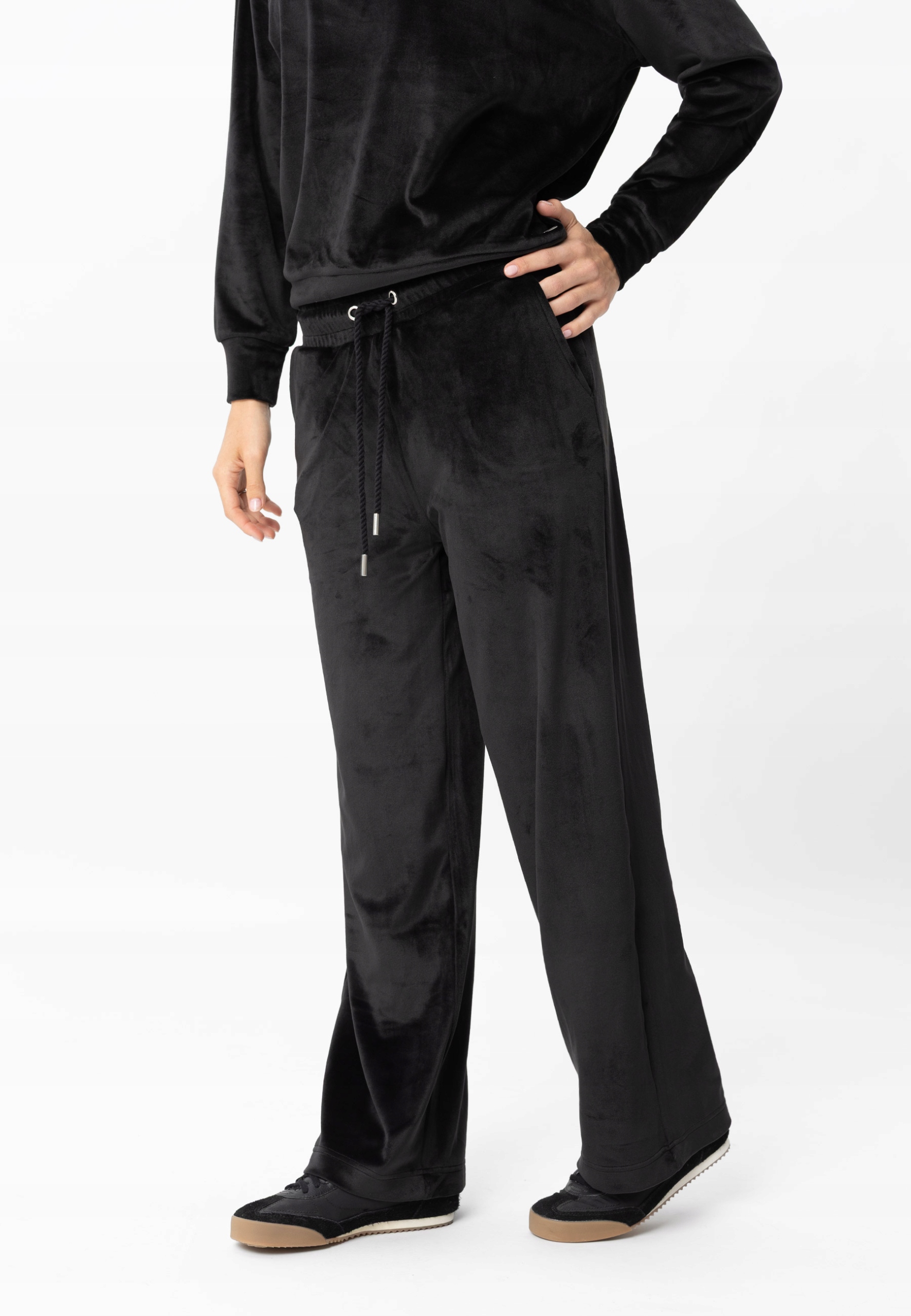 Dámské Velurové Tepláky Černé Volcano N-case XXL