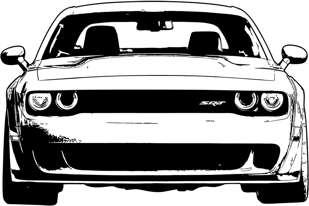 NAKLEJKA na ścianę DODGE CHALLENGER 70X46cm