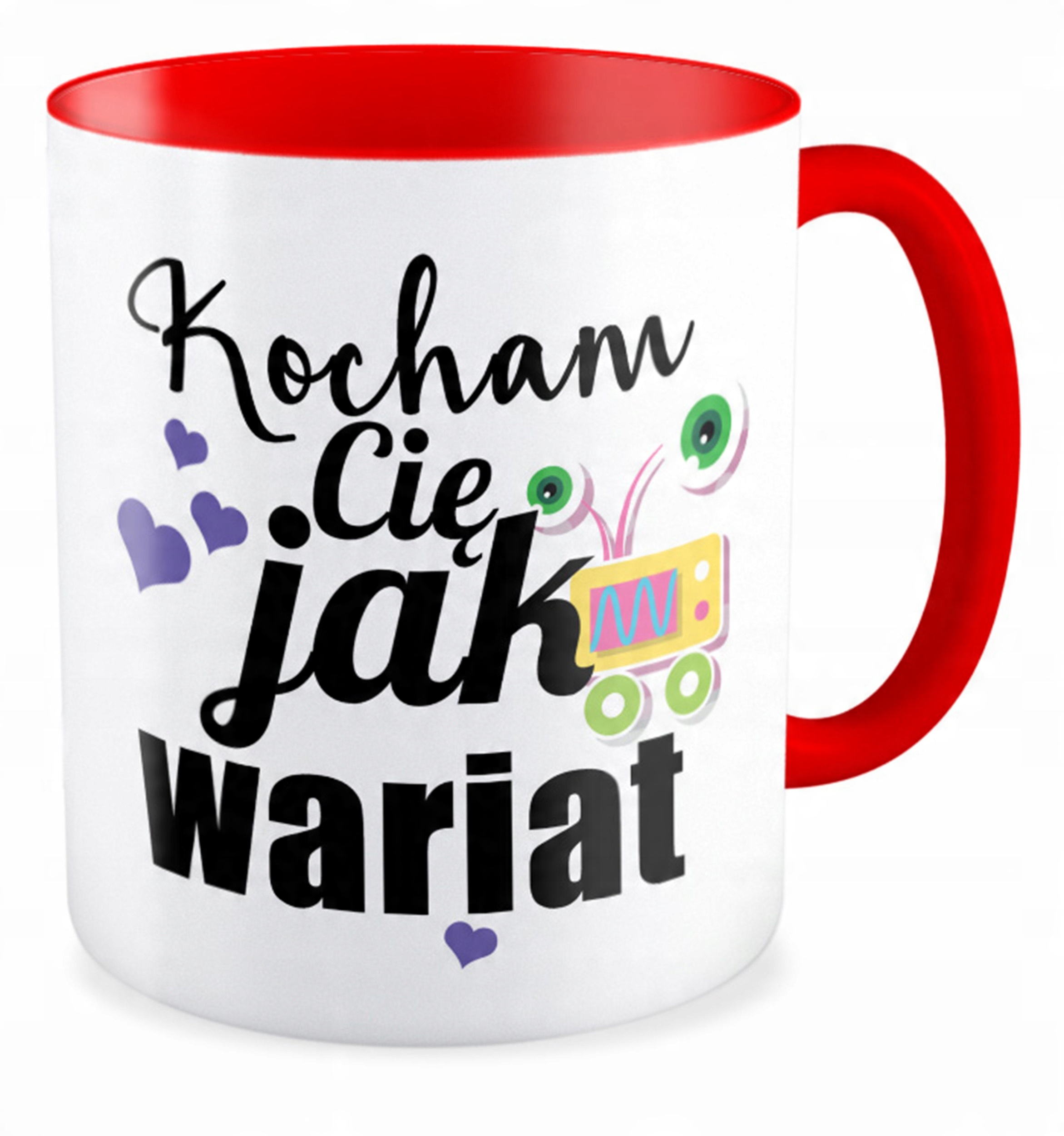 

Kubek czerwony Na Walentynki Dla Zakochanych