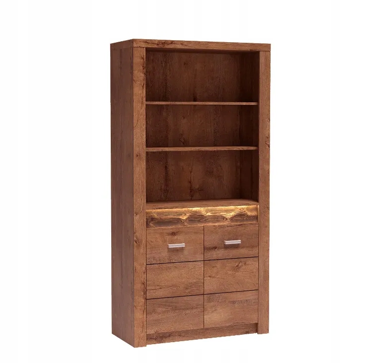 Regał na książki Indianapolis 96cm I5 jesion jasny/ciemny/kraft biały Brak