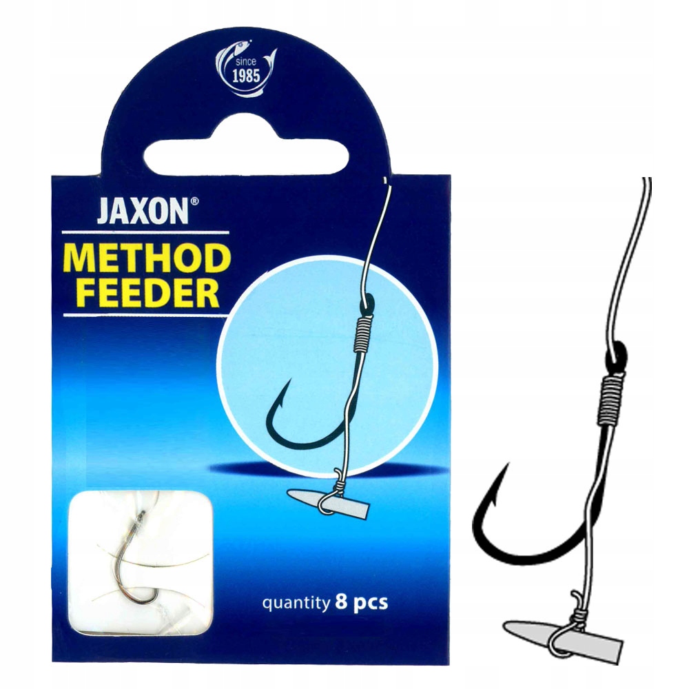 Hak Jaxon Method Feeder+przypon z włosem i stoperem 0.22mm rozm.#8 op.8szt.