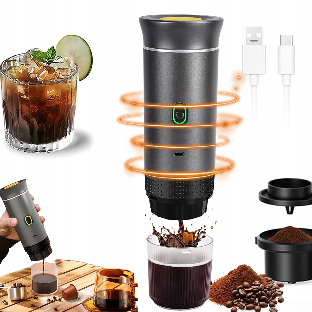 Přenosný Kávovar 3V1 15BAR 7500MAH Do Domácnosti I Na Kempování