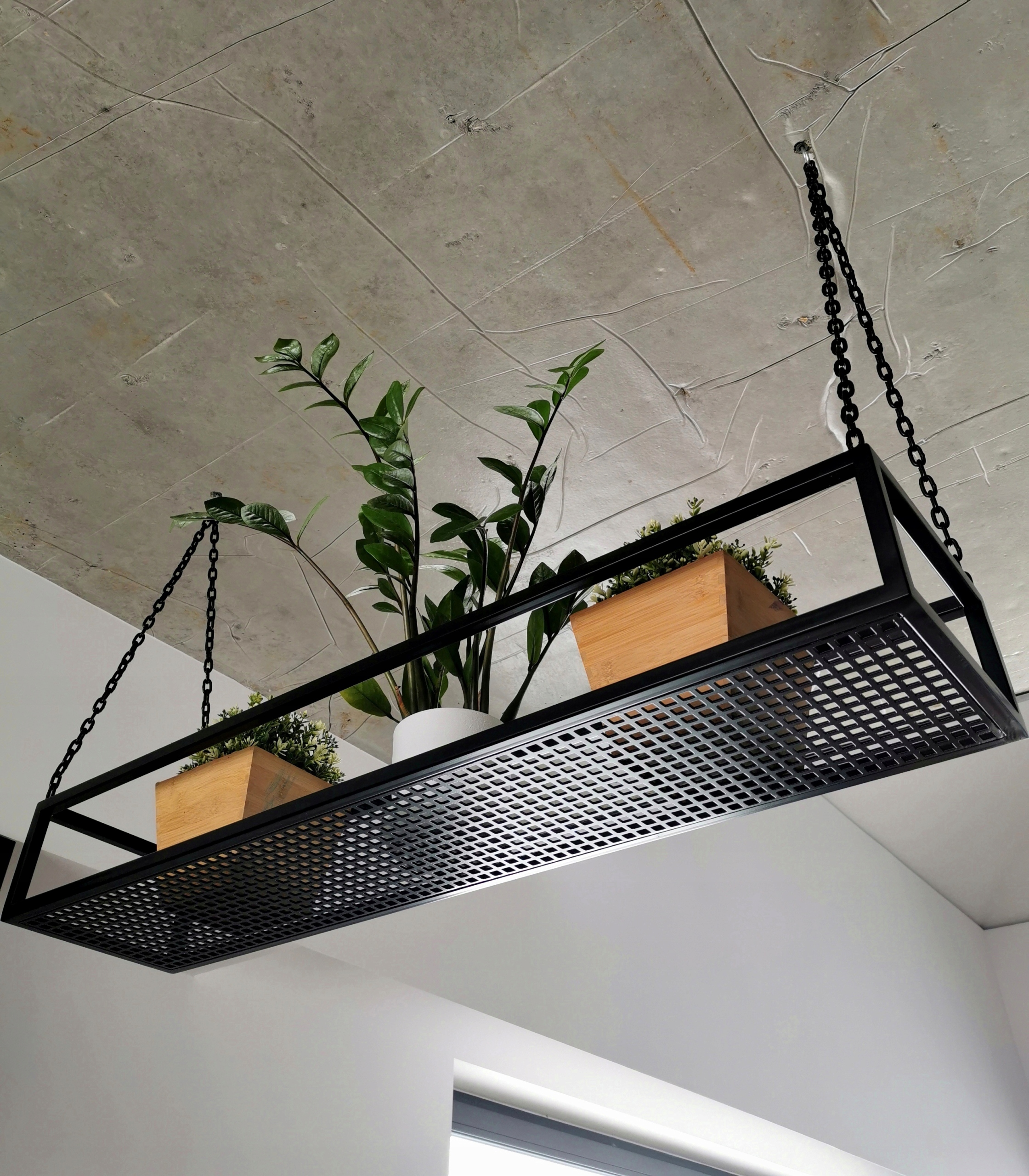 PÓŁKA/KWIETNIK WISZĄCY METAL CZARNY LOFT szer:80CM Kod producenta KWIETNIK/PÓŁKA 2