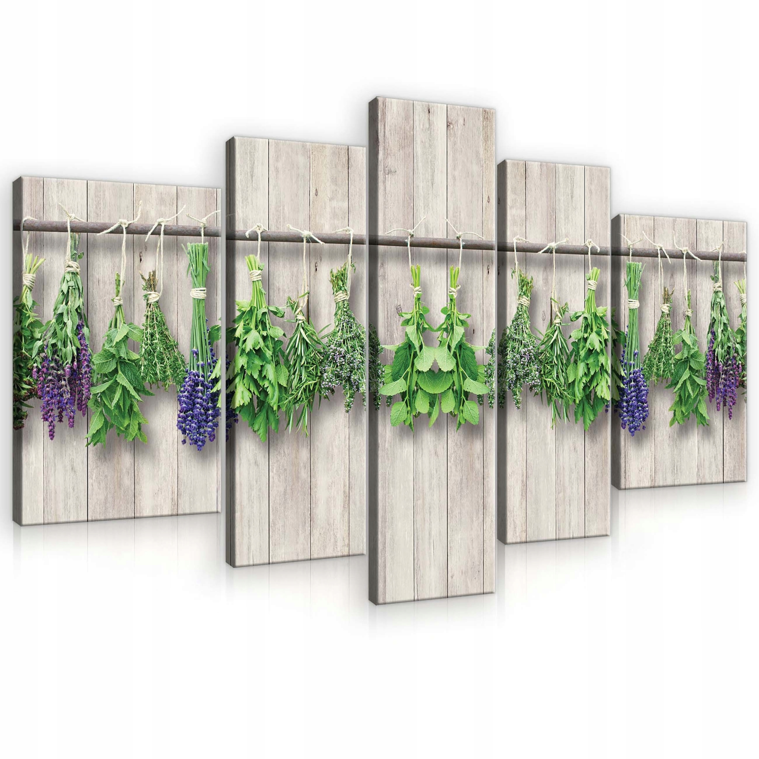 Obraz 170x100 Sušené bylinky levanduľa zelená drevo prirodzenosť eko
