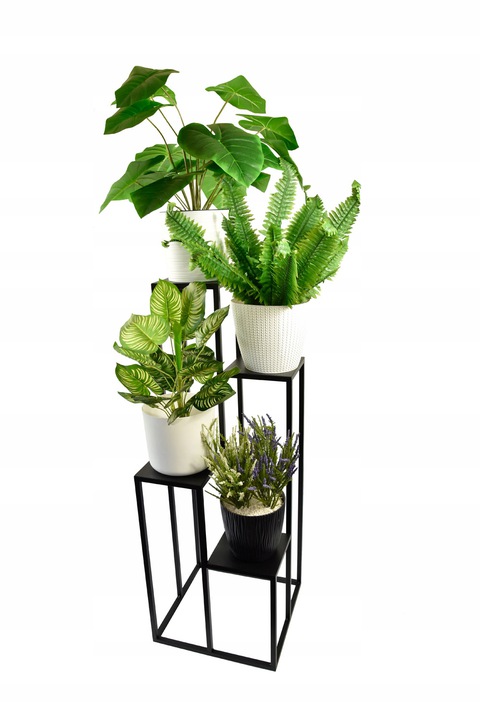 KWIETNIK REGAŁ STOJĄCY METALOWY NA 4 KWIATY LOFT