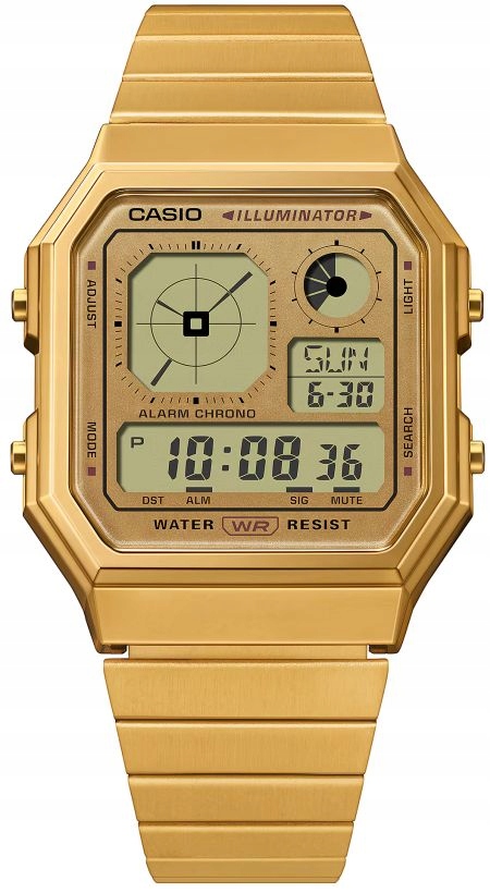 Hodinky Casio A130WEG-9AEF Vintage Digitální Hodinky 34mm Krabička