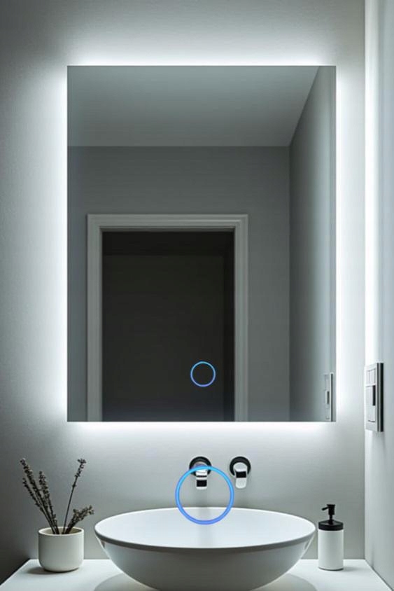 Led Kúpeľňové Zrkadlo 100 x 40 cm S Dotykovým Vypínačom A Led Cob Osvetlením