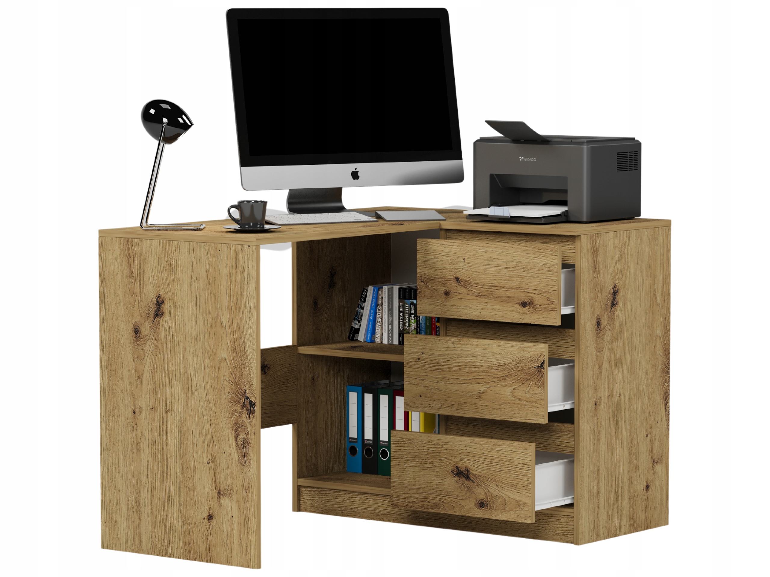 MEBLE BIURKO NAROŻNE KOMPUTER PRAWE artisan N-4P