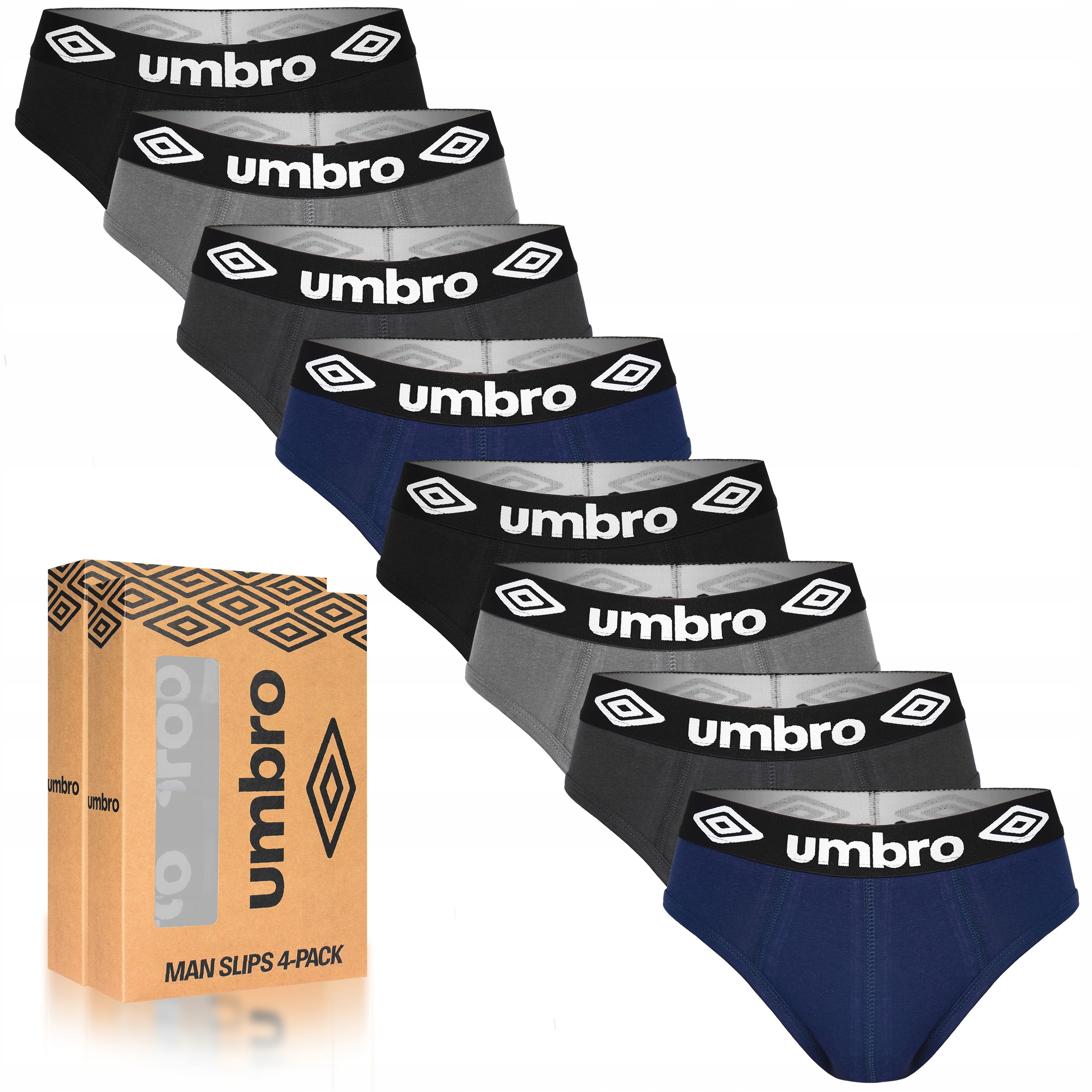 Umbro Slipy Slipy Pánské Bavlněné Sada 8 kusů Velikost XXL