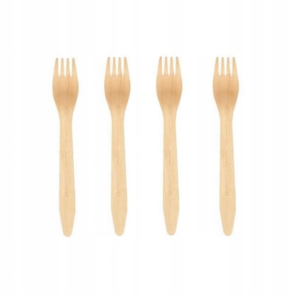 

Widelce Drewniane Ekologiczne 100 Szt Obiadowe Eco