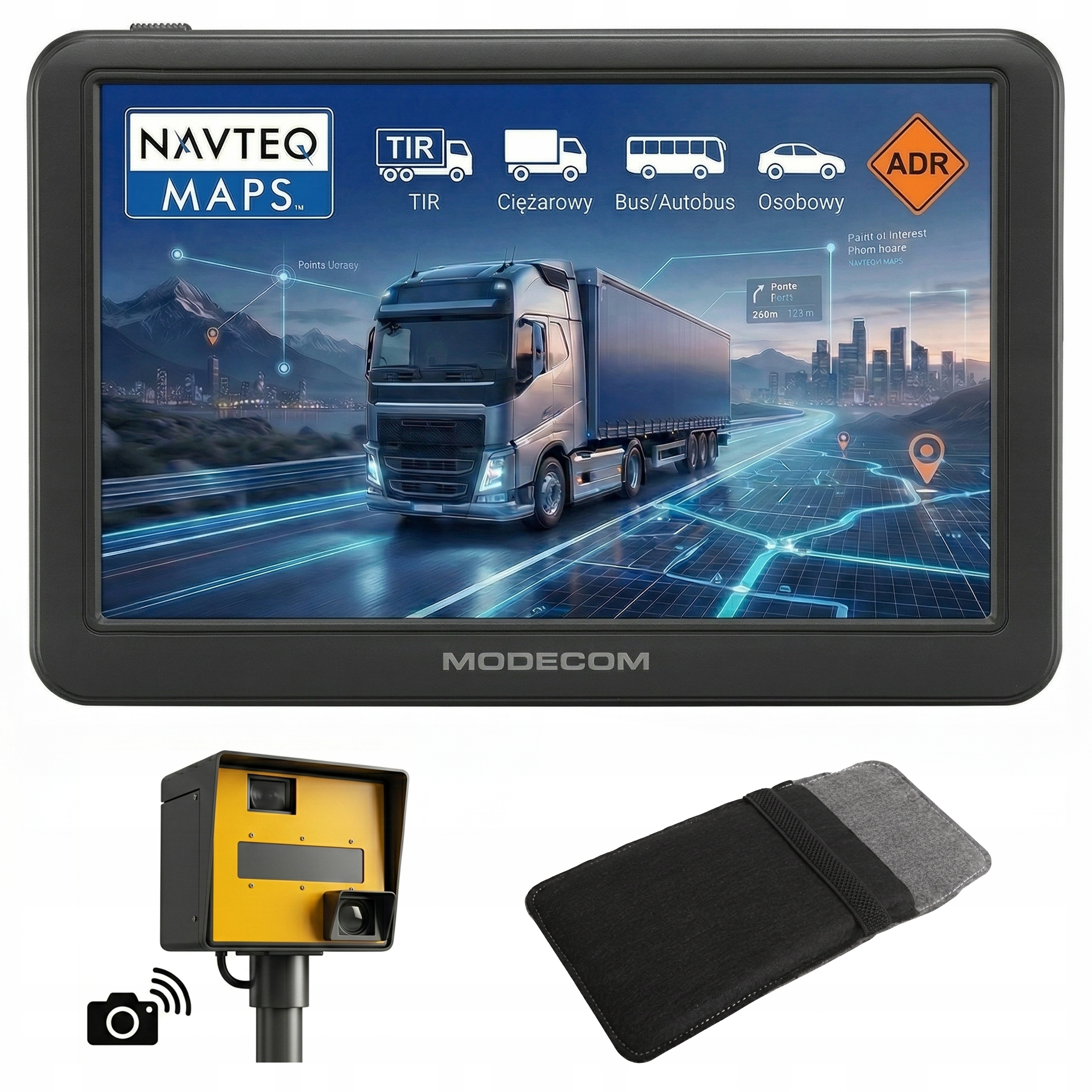 Navigační nákladní automobil Modecom CX 7.0 Truck Tir Bus Pouzdro Fotoradary 2026