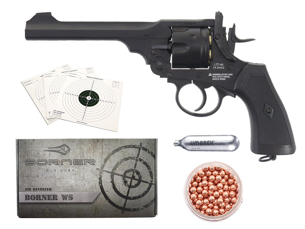 Wiatrówka rewolwer Borner W&s Black kal. 4.5 mm Bb