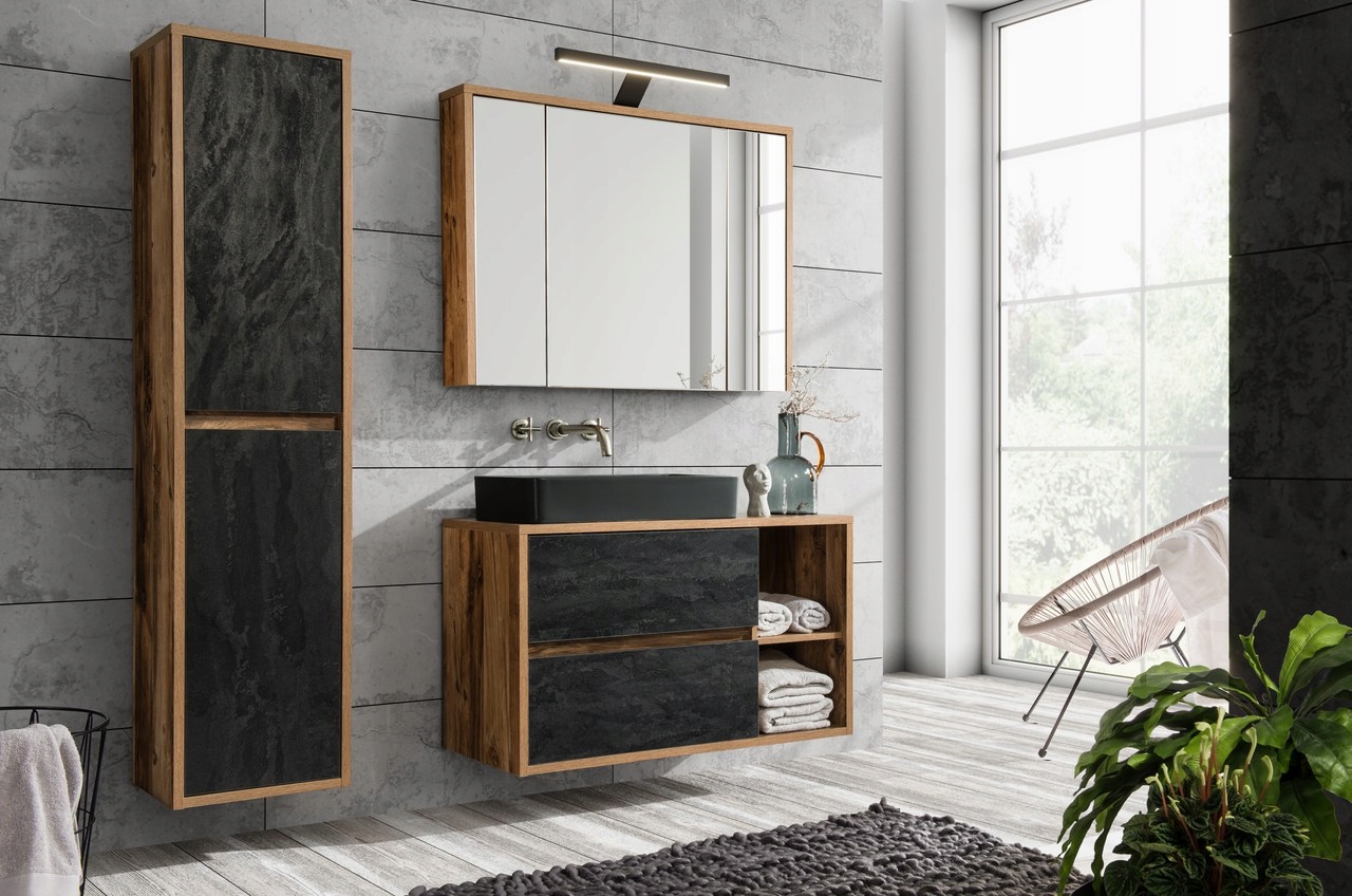 SZAFKA WISZĄCA POD UMYWALKĘ 100CM HAMPTON CONCRETE Głębokość mebla 46 cm