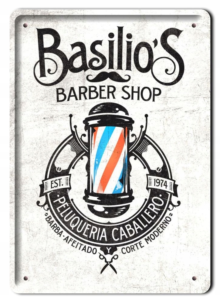 Barber Shop Metalowy Szyld Plakat Retro #08760
