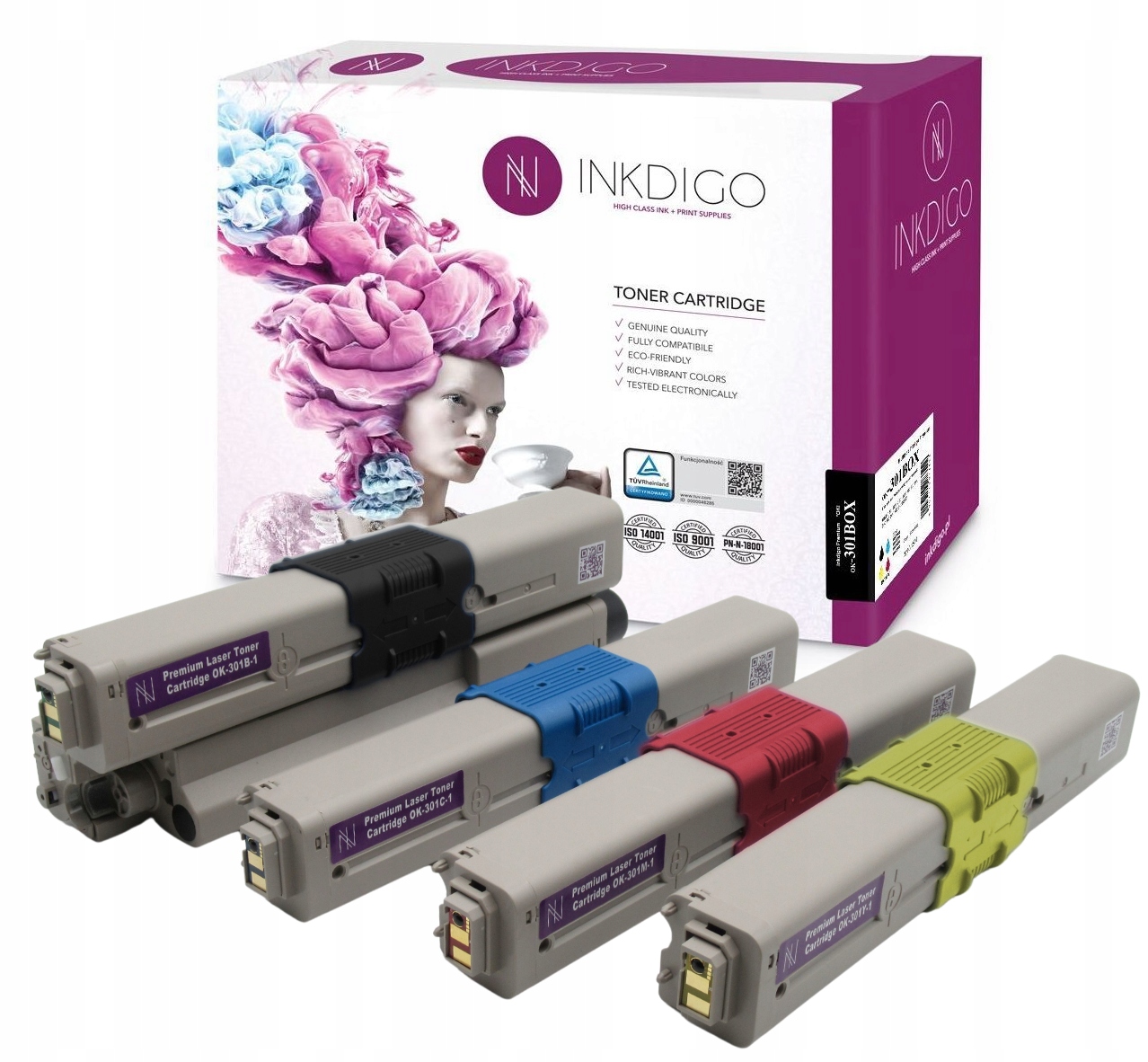 4x Toner Pro Oki C301DN C321DN MC342DN MC332DN Cmyk