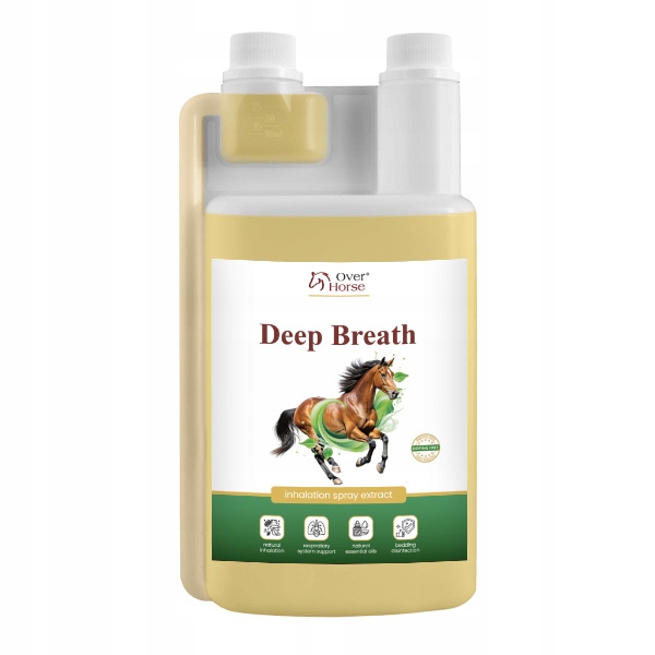Tekutina pro inhalaci koní v boxu Deep Breath 1 l Over Horse