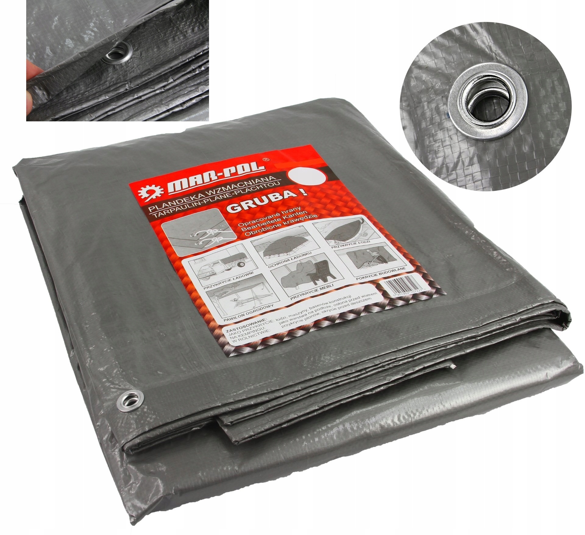 Ochranná Plachta Vyztužená Pevná Hrubá 6x10 m 120 g/m2 Mar-pol