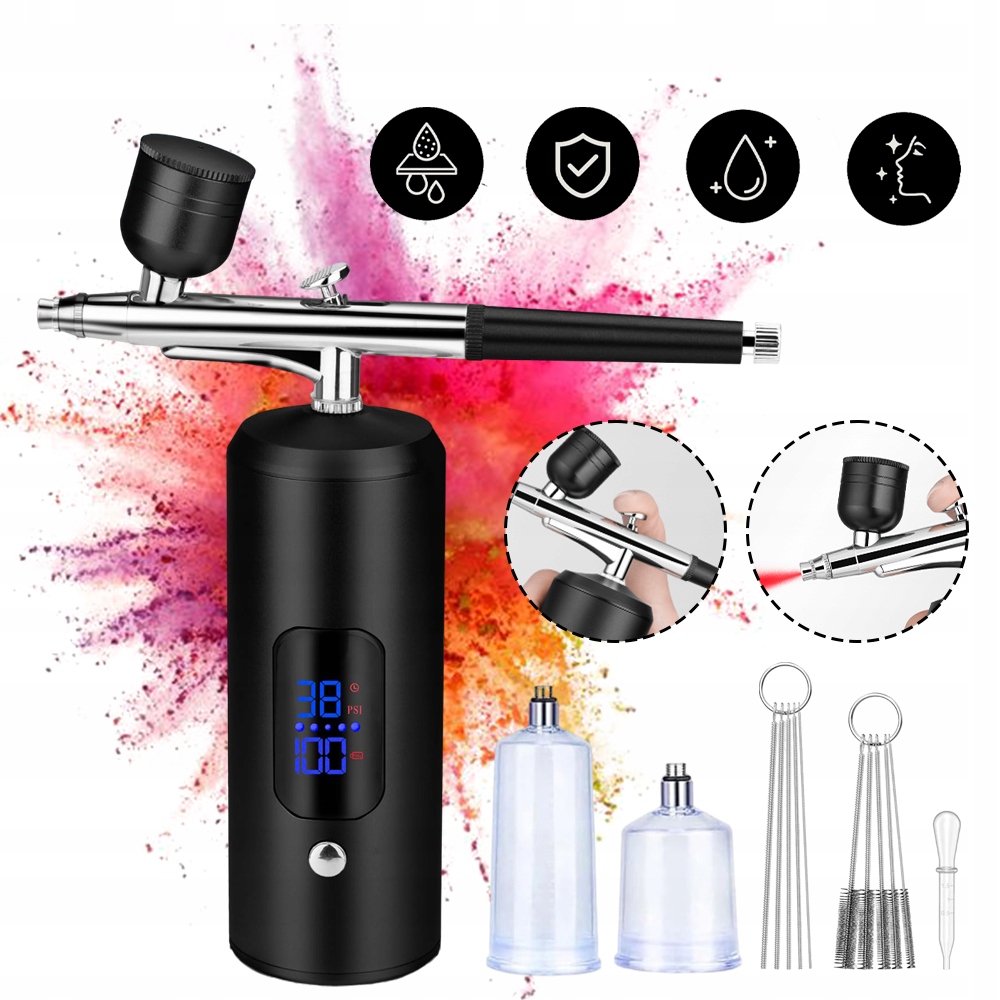 Airbrush Sada Stříkací Pistole 38 Psi Pro Malování A Zdobení Dortů