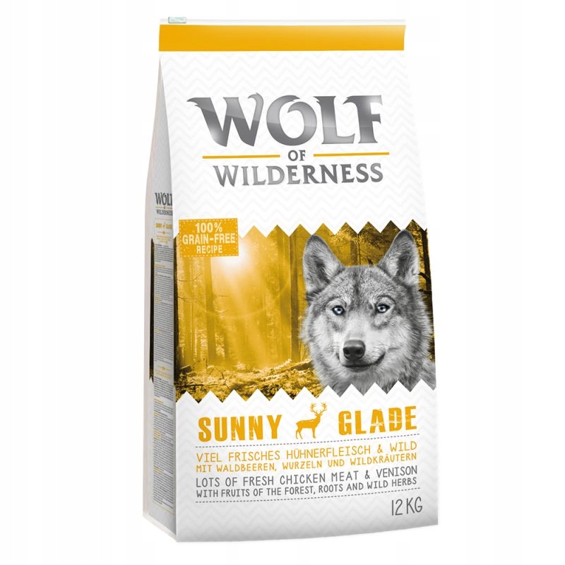 Levně Suché krmivo Wolf of Wilderness Adult „Sunny Glade”, jelen 12 kg