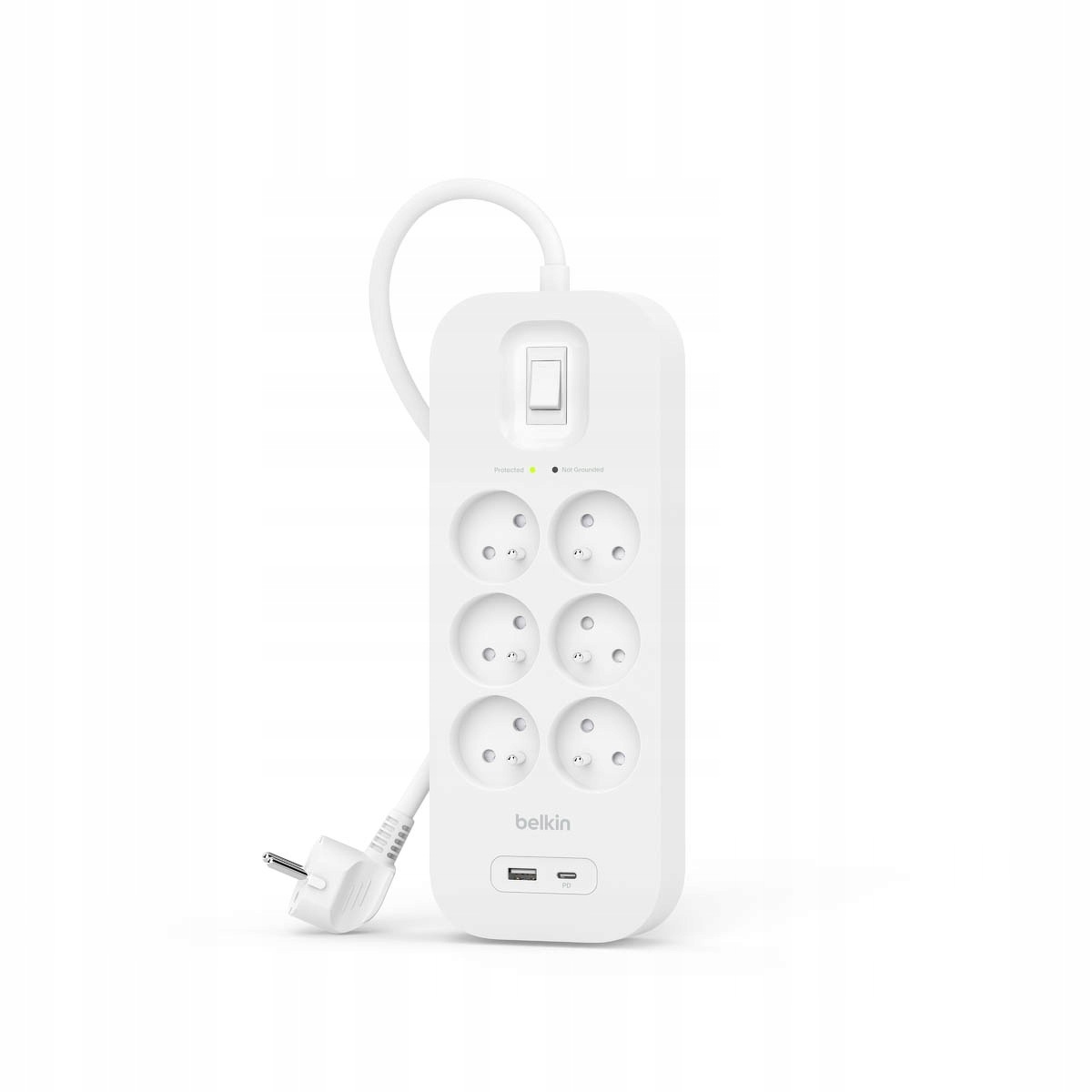 Belkin Zásuvková lišta pro ochranu před přepětím 650 J, 6 zásuvek, Usb-a, Usb-c P