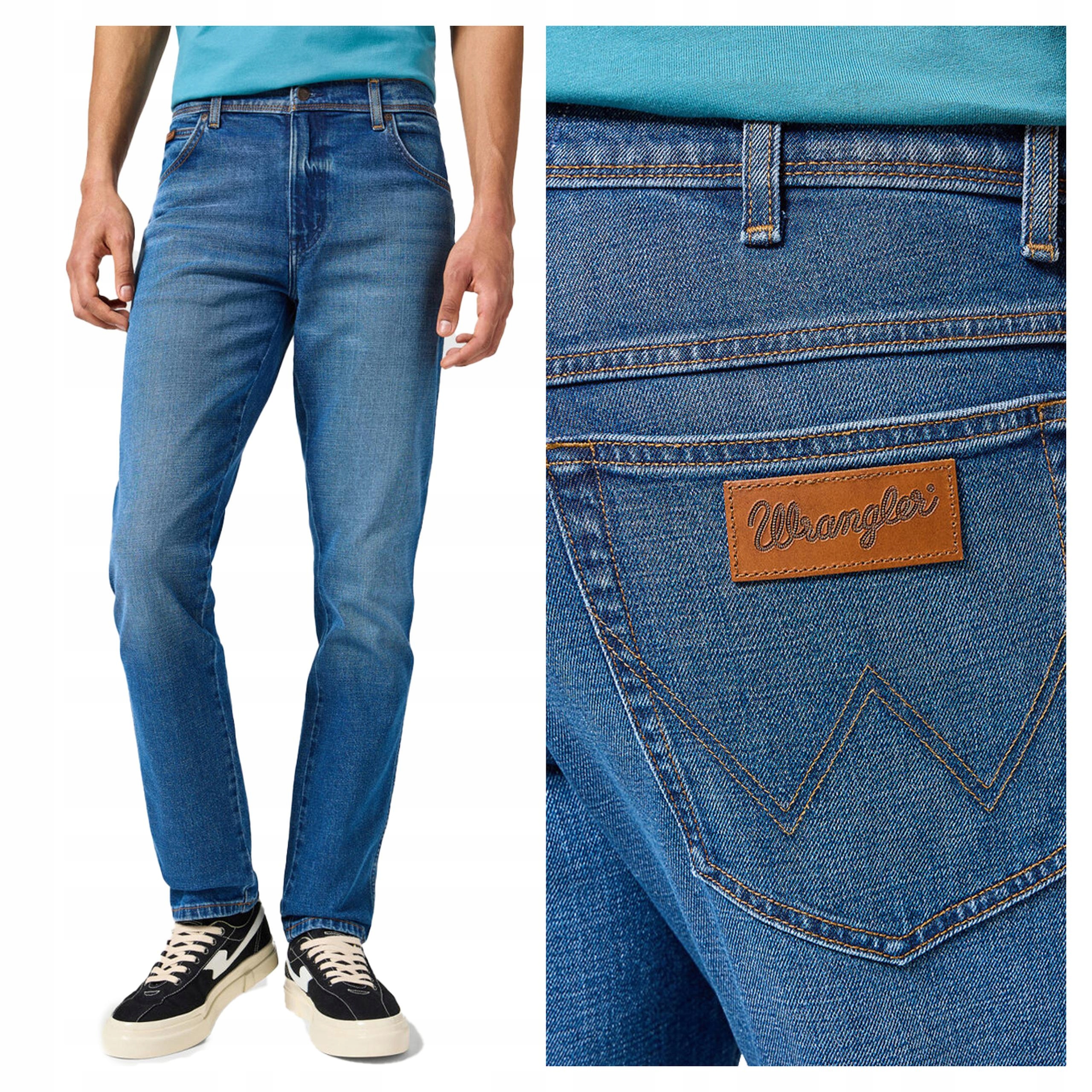 Wrangler Texas Slim W36 L30 Pánské džínové kalhoty džíny Přiléhavé