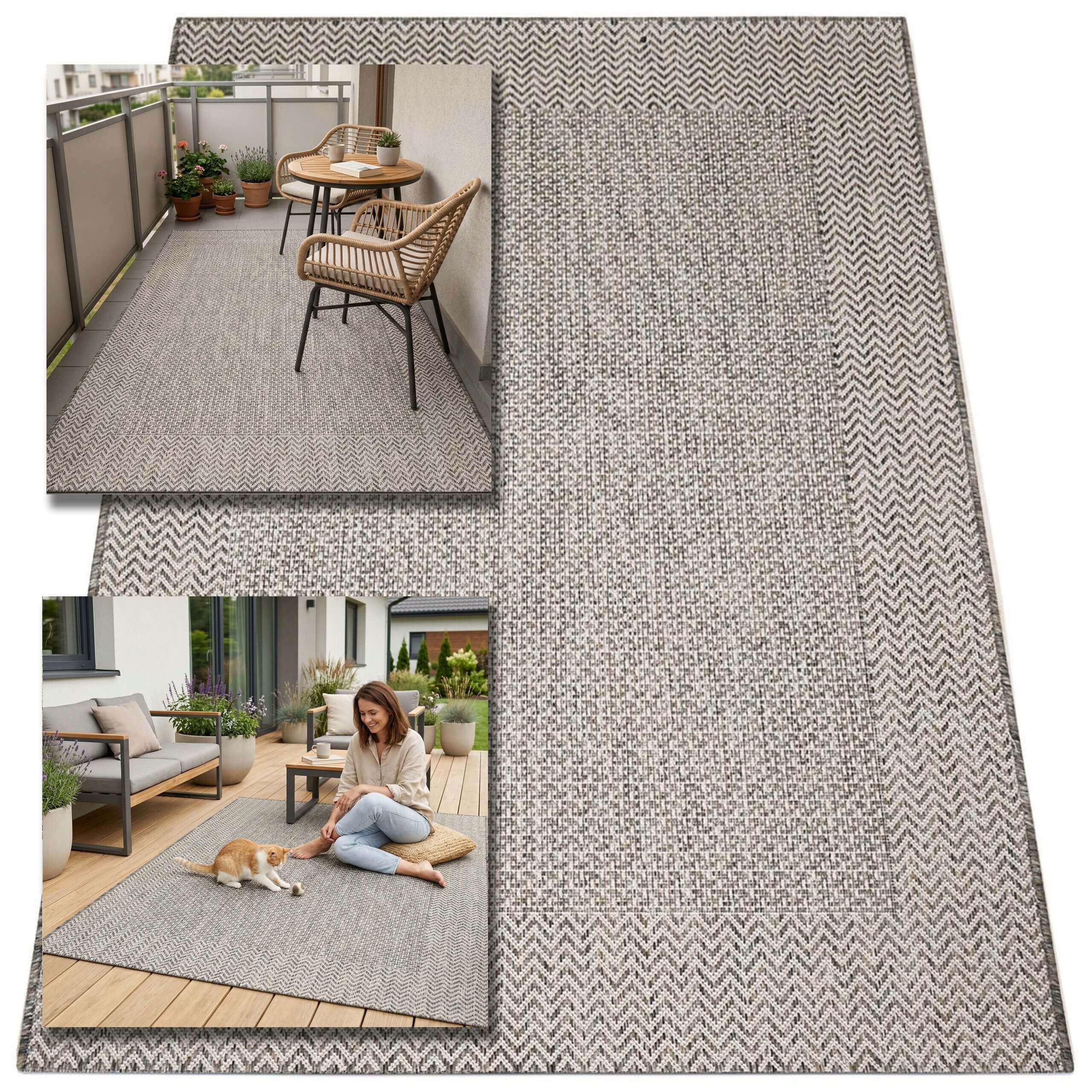 Vonkajší Terasový Koberec 160X220 Vodotesný Záhradný Na Terasu, Balkón, Rohož