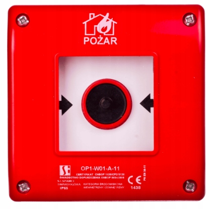 

Przycisk Ręczny Ppoż N/t OP1-W01-A-11 IP65
