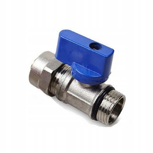 

Zawór kulowy mini złączka Pex 16x1/2 niebieski