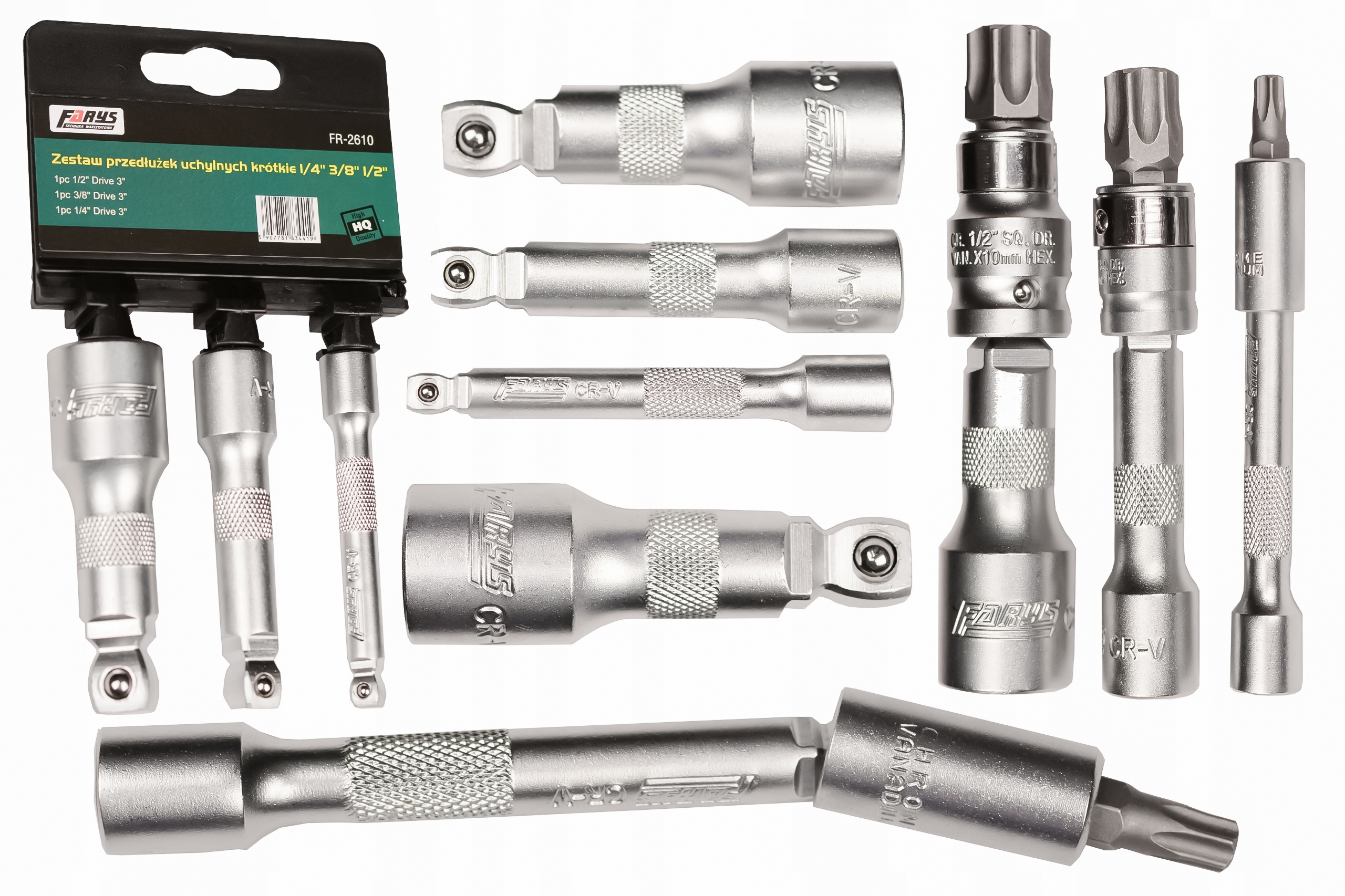 Przedłużki Uchylne 3 szt. 1/4" 3/8" 1/2"