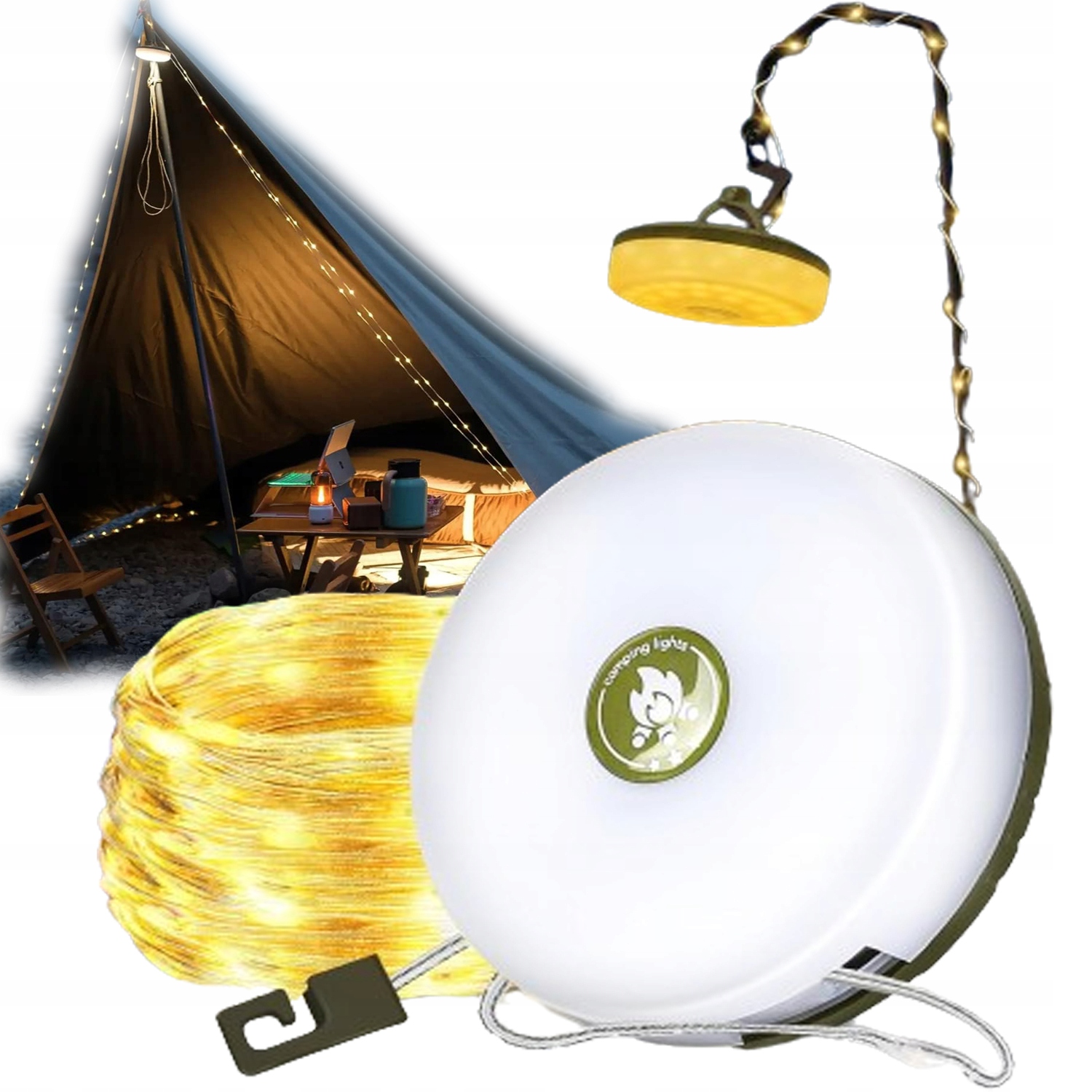 GIRLANDA USB 10M OGRODU DRUCIKI ŁAŃCUCH LED WRÓŻKOWE LAMPKI KEMPING CIEPŁY