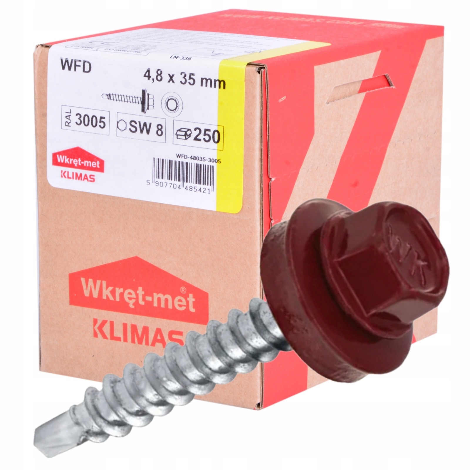 

Wkręty Farmerskie 4,8x35mm Ral 3005 Farmery 250szt