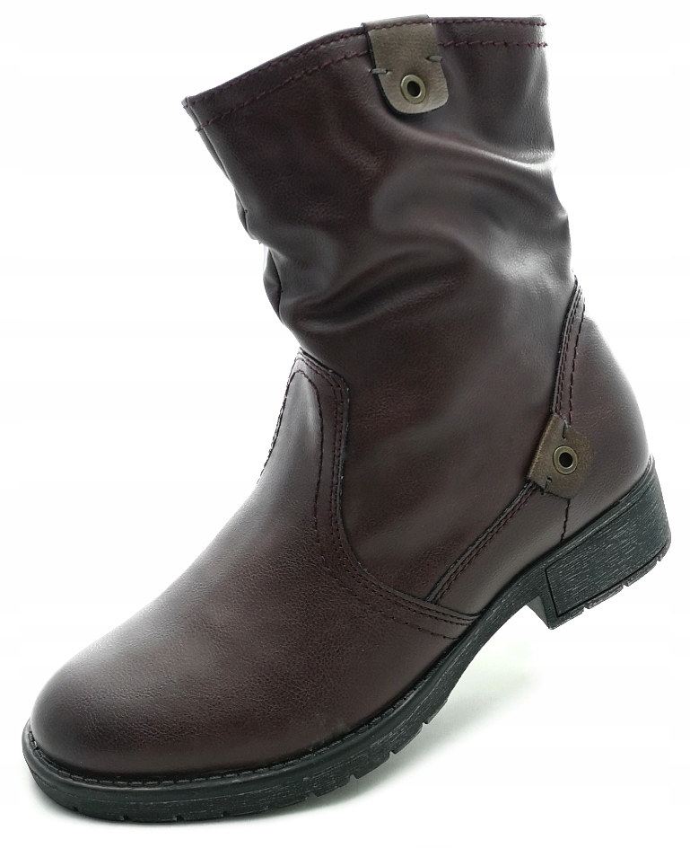 Kotníkové Boty Vínové Jana Větší Tuhost!! 25462