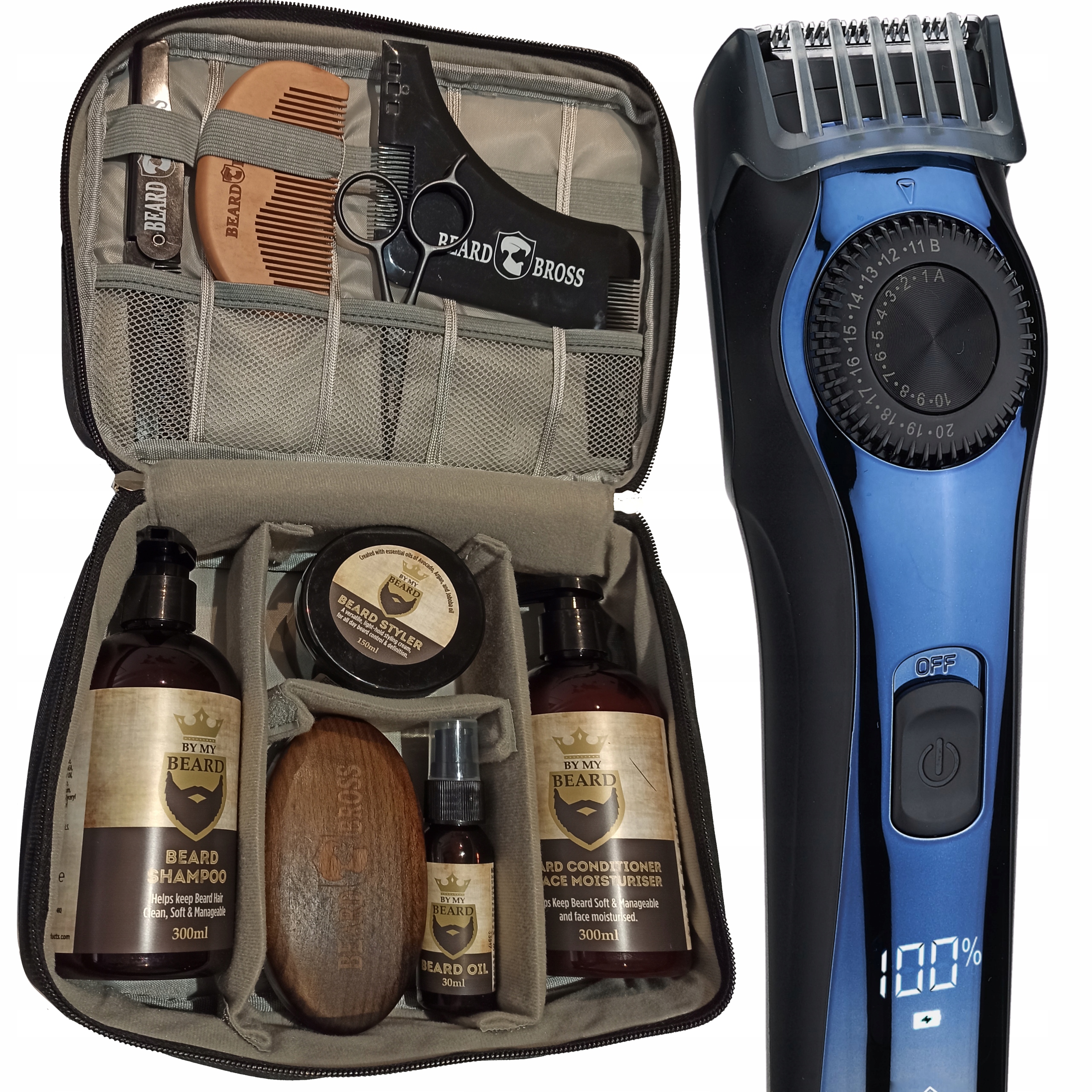 Trymer do Brody Kosmetyki Szczotka Olejek Zestaw