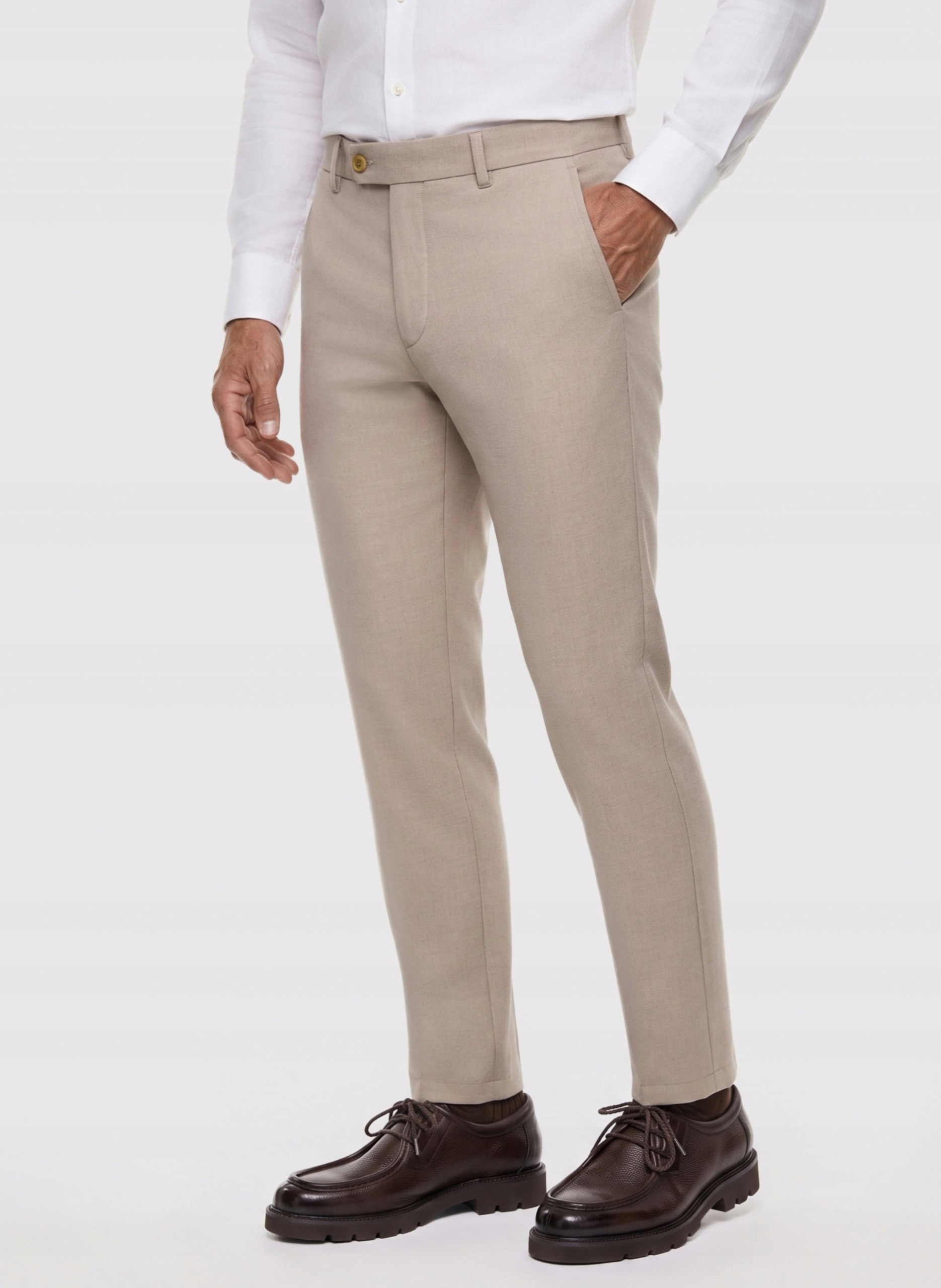 Béžové pánské ležérní kalhoty Slim Fit Pako Lorente vel L34 W38