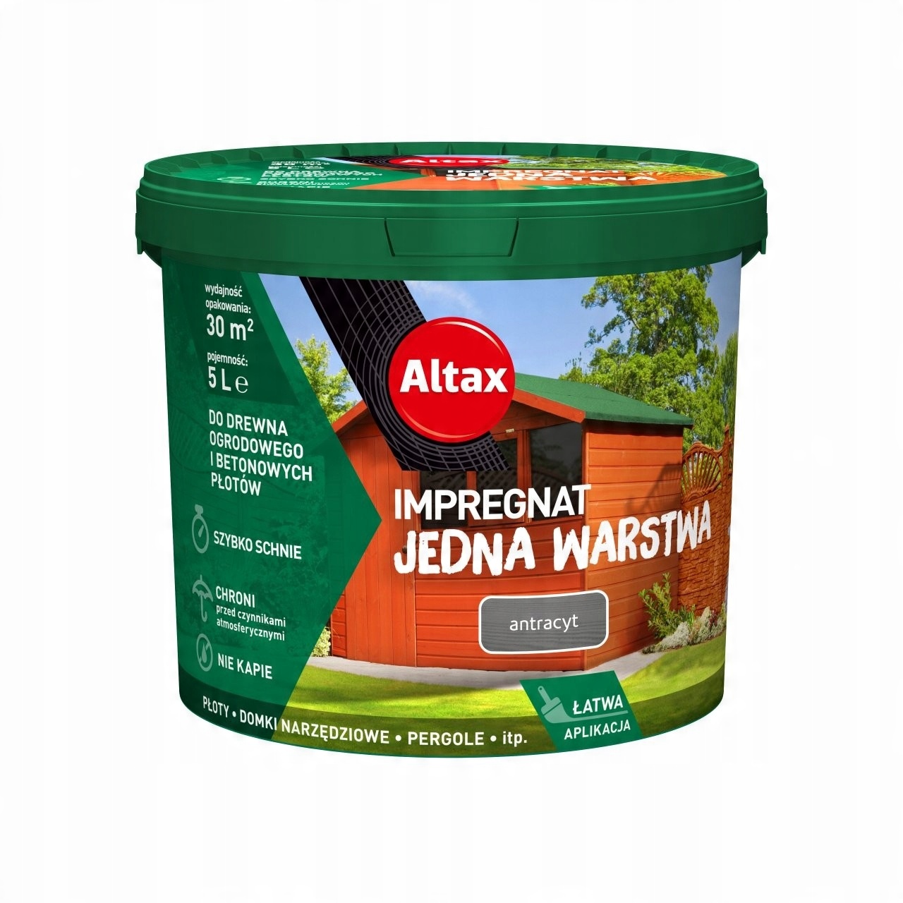 

Altax Impregnat Drewno Jedna Warstwa 9l Antracyt