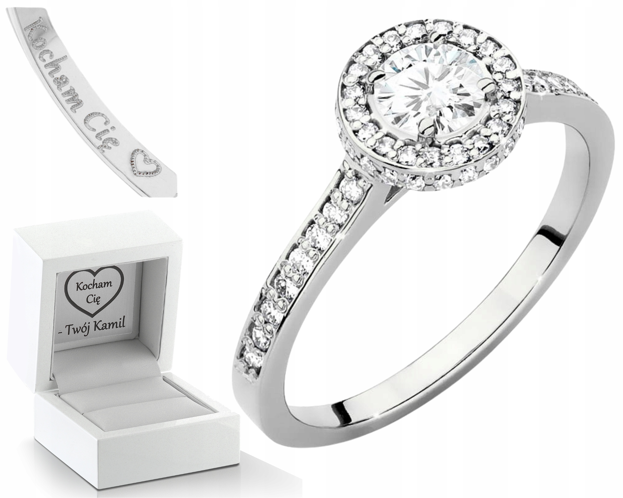 Bílý Zlatý Prstýnek S Laboratorními Brilianty Zlato 585 Dárek