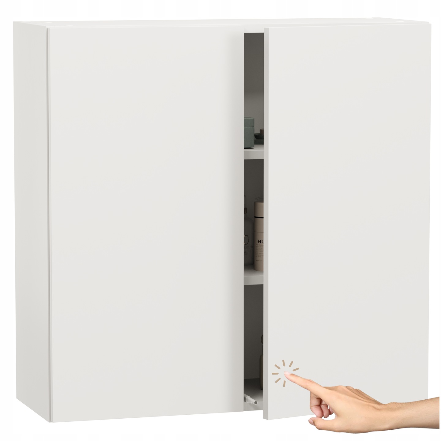 Závěsná skříňka do koupelny bílá matná 80x78x30 Push To Open, jednoduchá montáž