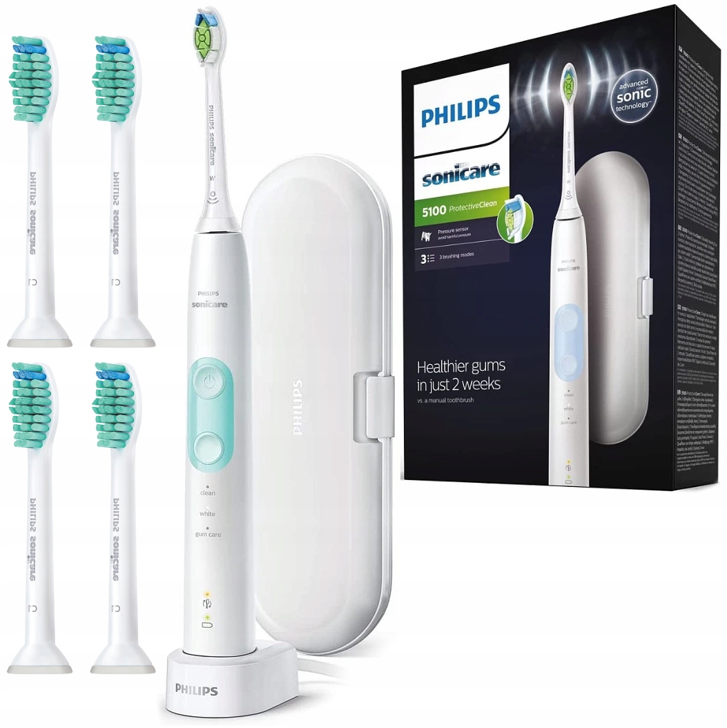 Philips Sonicare Protective Clean 5100 – soniczna szczoteczka 4 końcówki