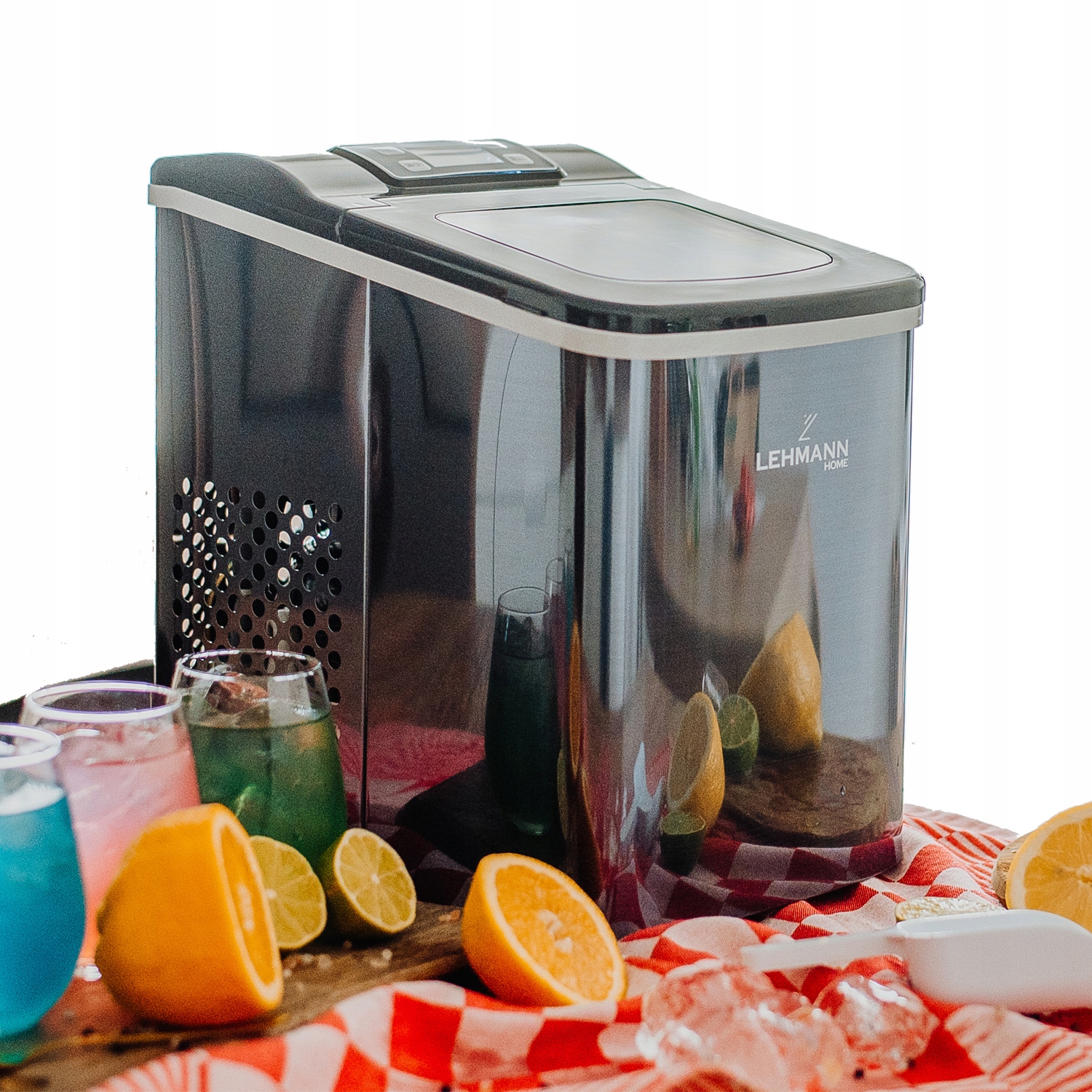 Kostkarka do lodu Lehmann Syowa do kostek czarna Wydajność 12 kg/24 h