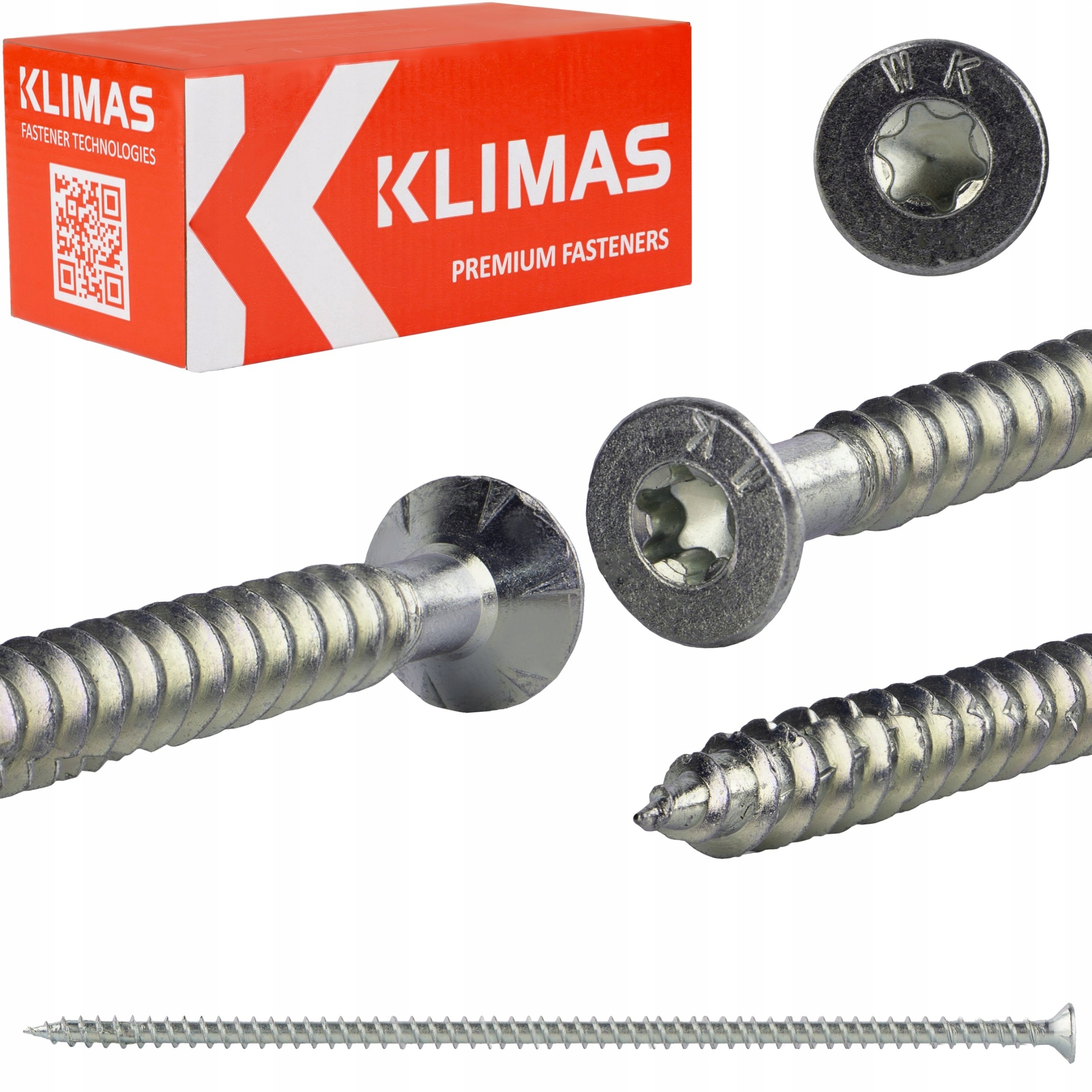 Tesárske skrutky 8x300 mm 50 ks torx s plným kužeľovým závitom Klimas Wkfs