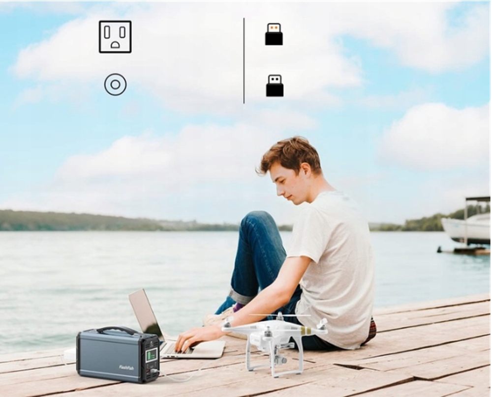 Przenośny generator solarny FlashFish 60000mAh Kod producenta Ac czysta fala sinusoidalna