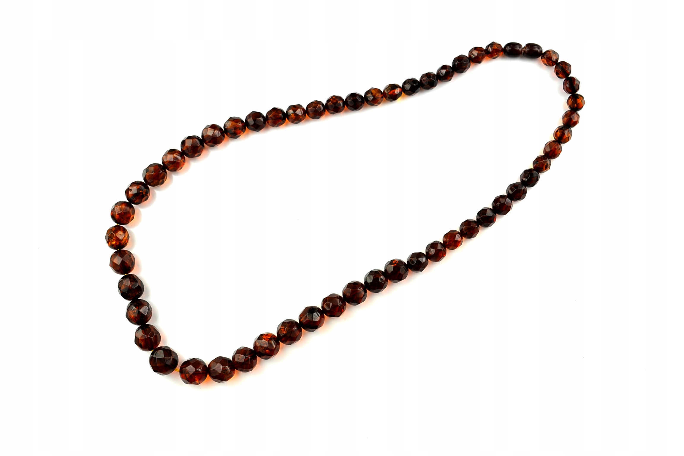 Náhrdelník Jantar Fasetovaná Kulička Koňak