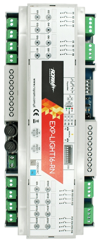Modul EXP-LIGHT16-RN 16 reléových výstupov, ovládač osvetlenia